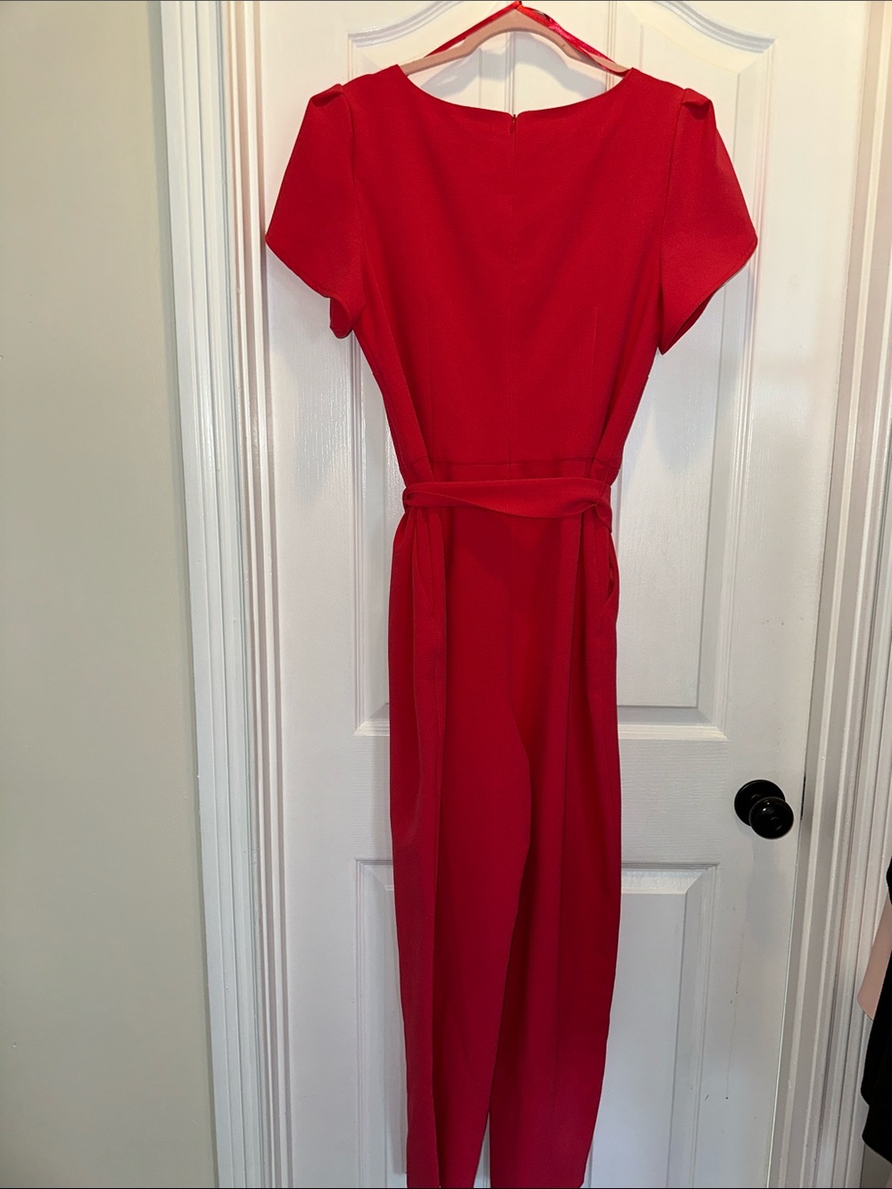 Jessica Howard orange Midi Jumpsuit with Tie Waist. Never worn 58 in long. - Picture 5 of 7